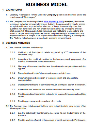 30+ Business Model Examples in PDF | Examples