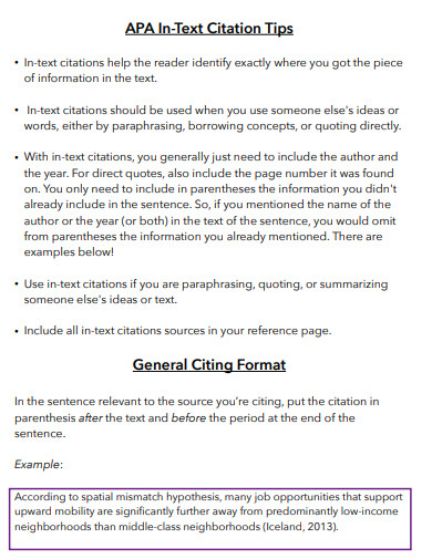 general in text citation
