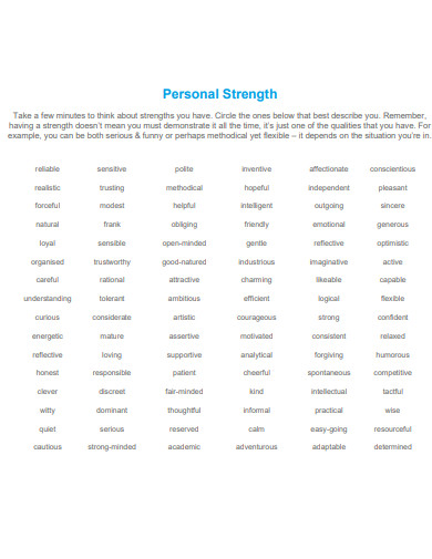 general personal strengths