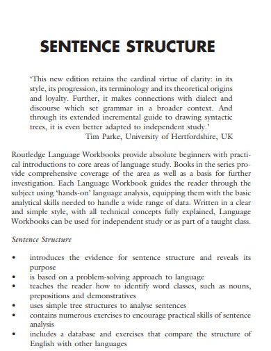 28+ Sentence Structure Example in PDF | Examples