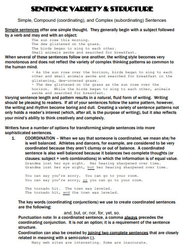 28+ Sentence Structure Example in PDF | Examples