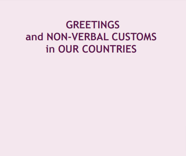 greetings and non verbal customs