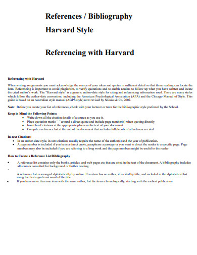 harvard bibliography reference style 