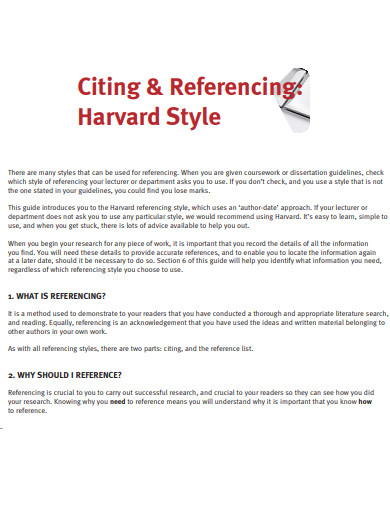 dissertation reference harvard style