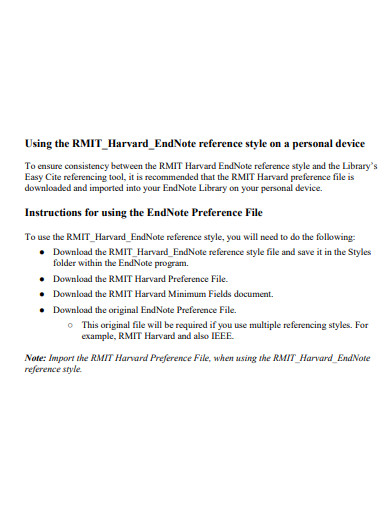 Harvard Reference Style Endnote