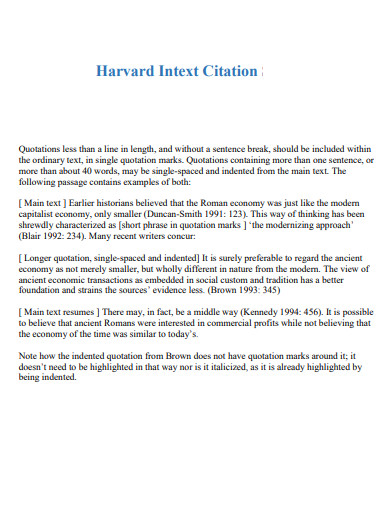 Harvard Reference Style Intext