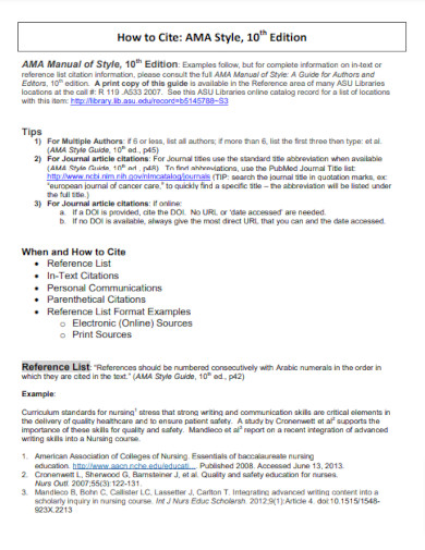 34+ AMA Citation Format - Example, PDF | Examples