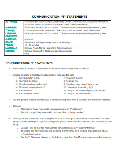 30+ I Statements Examples in PDF | Examples