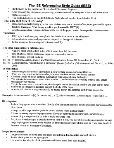 Ieee Citation 29 Examples Format How To Write Pdf