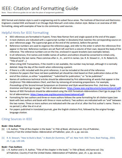 IEEE Citation Formatting Guide