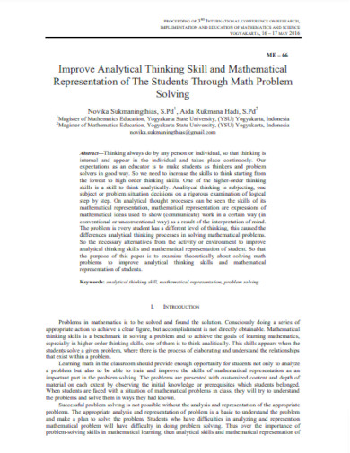 Improve Analytical Thinking Skill