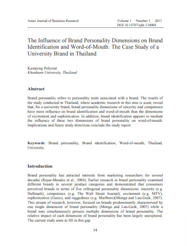 influence of brand personality dimensions