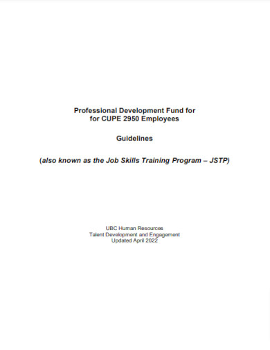 job skills training program template