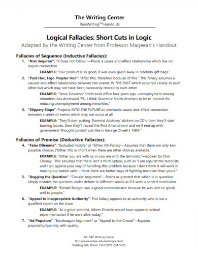 logical fallacies short cuts in logic