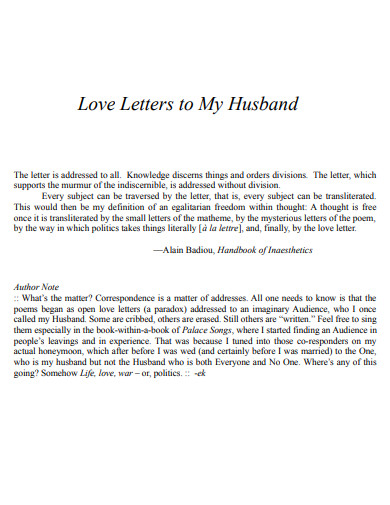 love letter to my husband