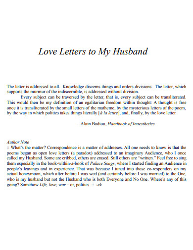 Love Letter to my Husband