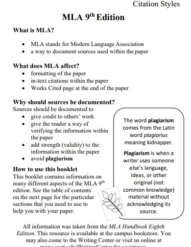 mla 9th edition citation style