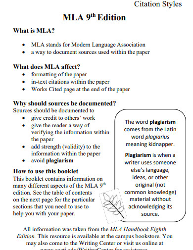 MLA 9th Edition Citation Style