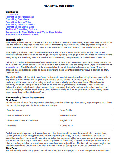 MLA 9th Edition Introduction