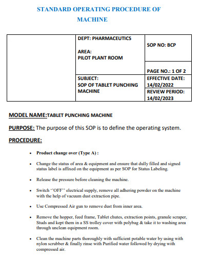 30+ Standard Operating Procedure Examples in MS Word | Pages | Charts ...