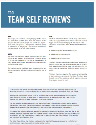 modern team self reviews example