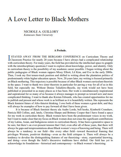 mother love letter