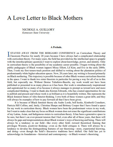 Mother Love Letter