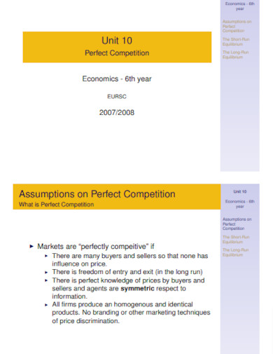 outline perfect competition example