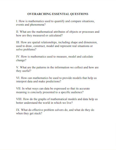 overarching essential questions template
