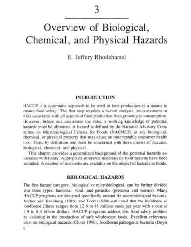 case study about 3 hazards microbiological chemical and physical