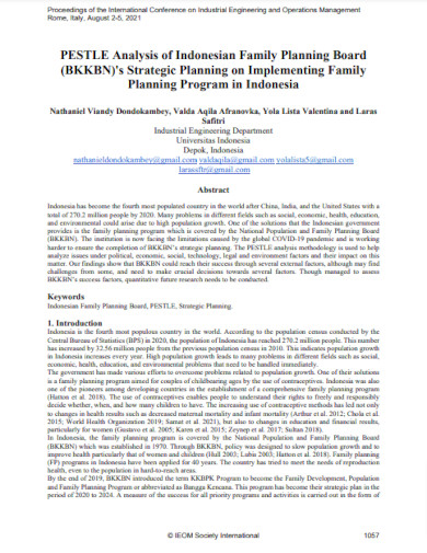 pestle analysis of indonesian family planning board