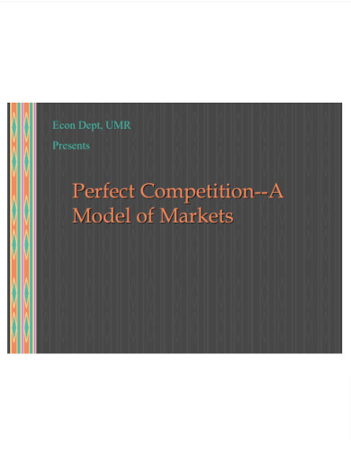 perfect competition model of markets