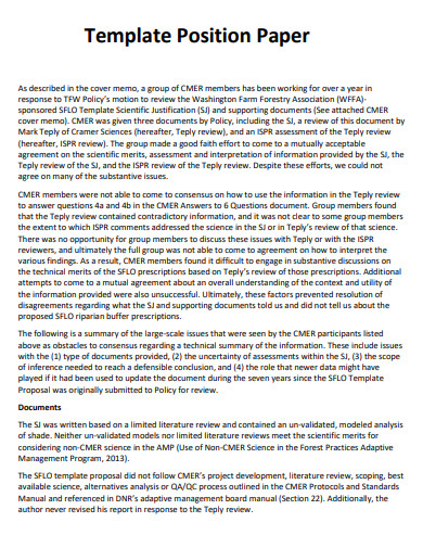29+ Position Paper Examples in PDF | Examples