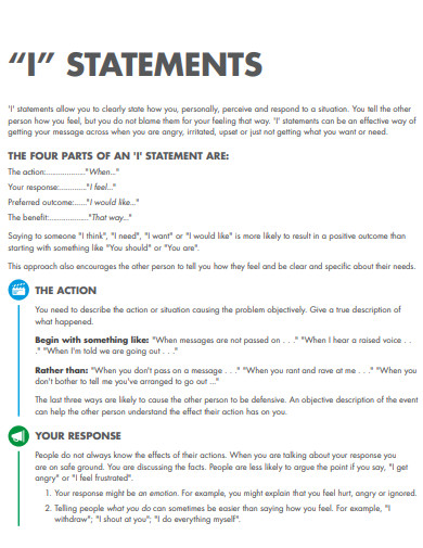 30+ I Statements Examples in PDF | Examples