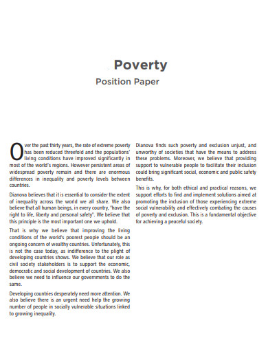 poverty position paper