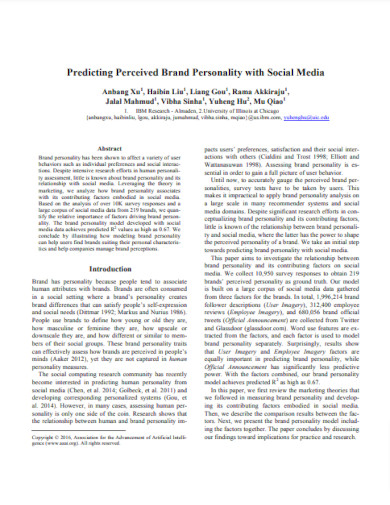 predicting perceived brand personality with social media