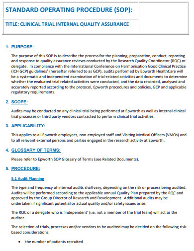 30+ Standard Operating Procedure Examples in MS Word | Pages | Charts ...