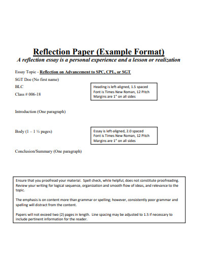 reflection paper essay
