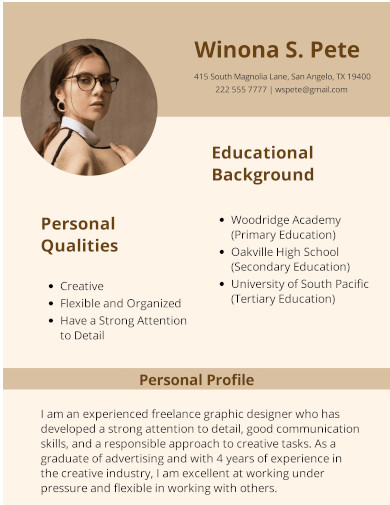resume self introduction template