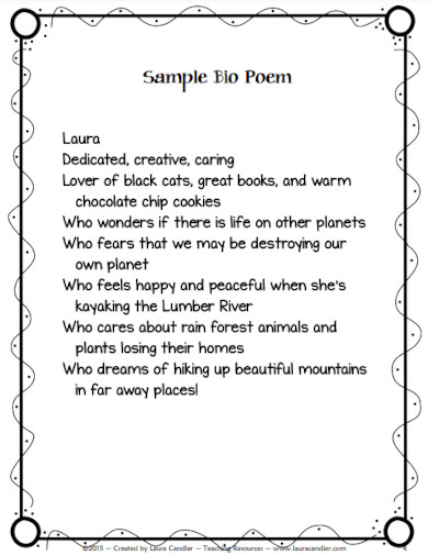sample bio poem example