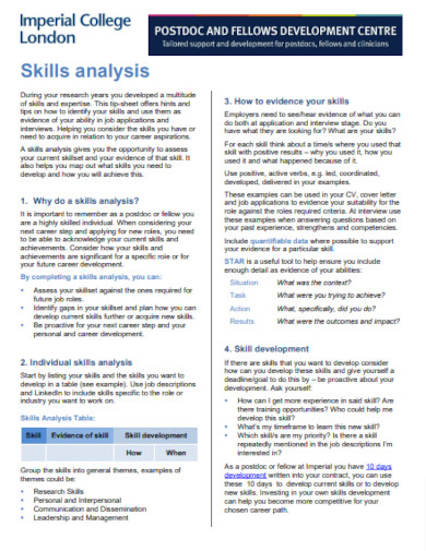 sample skills analysis example