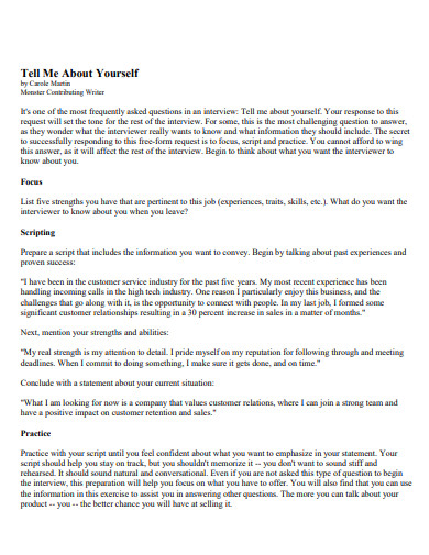 sample tell me about yourself interview