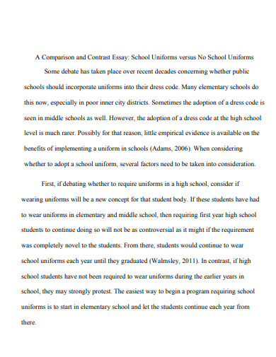 school comparison and contrast essay