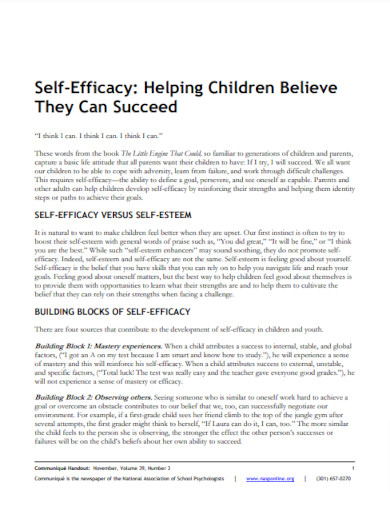 self efficacy helping children believe they can succeed