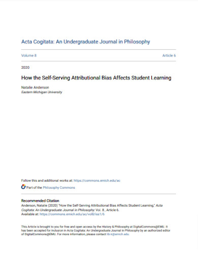 self serving attributional bias affects student learning