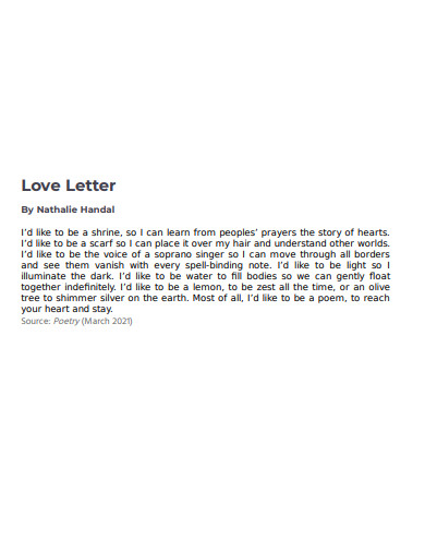 Short Love Letter