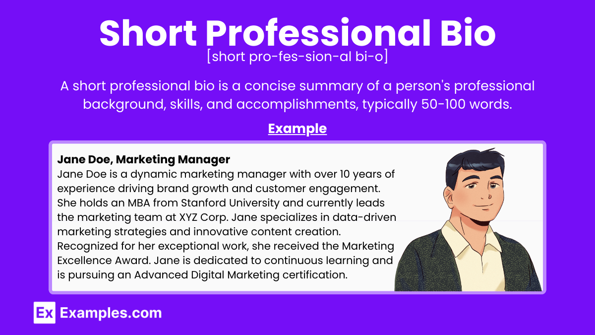 Short Professional Bio Exles For Kids Infoupdate