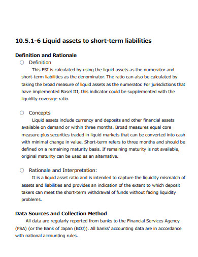 short term liabilities liquid assets
