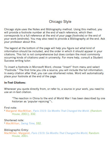 Simple Chicago Style Bibliography