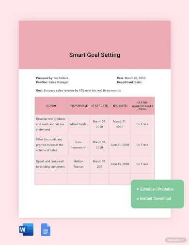 29+ Smart Goals Examples for Work in Google Docs, Google Slides, Excel ...